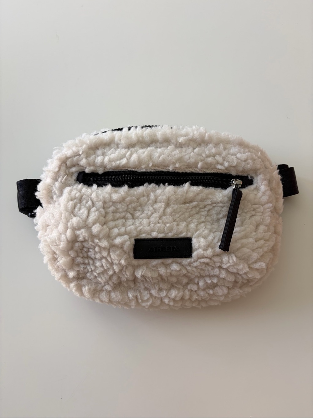 Athleta Natural White Sherpa Fleece All About Shearling Fanny Pack Belt Bag